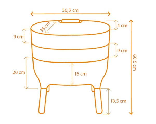 Urbalive Worm composter dimensions