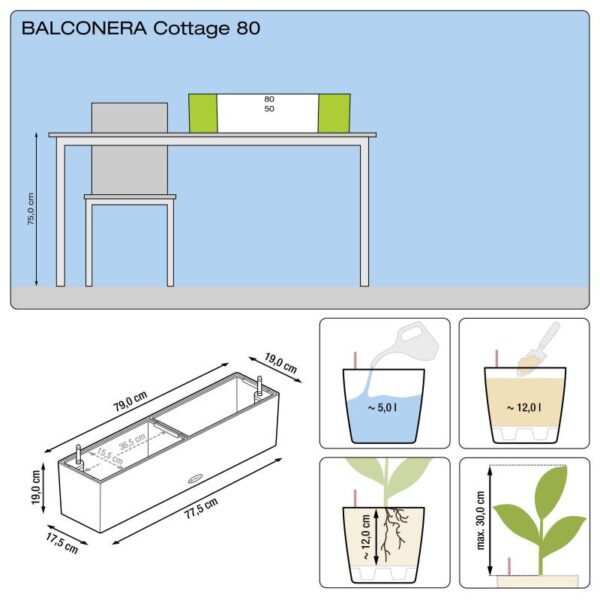 Balconera cottage 80 dimensions